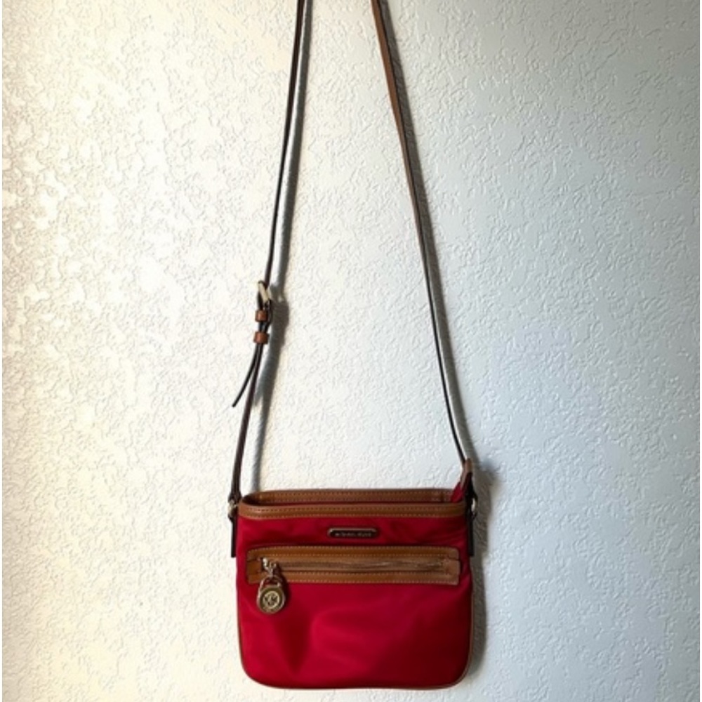 COPY - MICHAEL KORS - Authentic bag Brown Gold Red Nylon Kempton crossbody bag - Picture 5 of 5